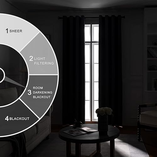 Miniatura 2 de Rutterllow - Cortinas con bolsillo de varilla o pestaña, cortinas térmicas de bloqueo de luz para el dormitorio y la sala de estar, 2 paneles.