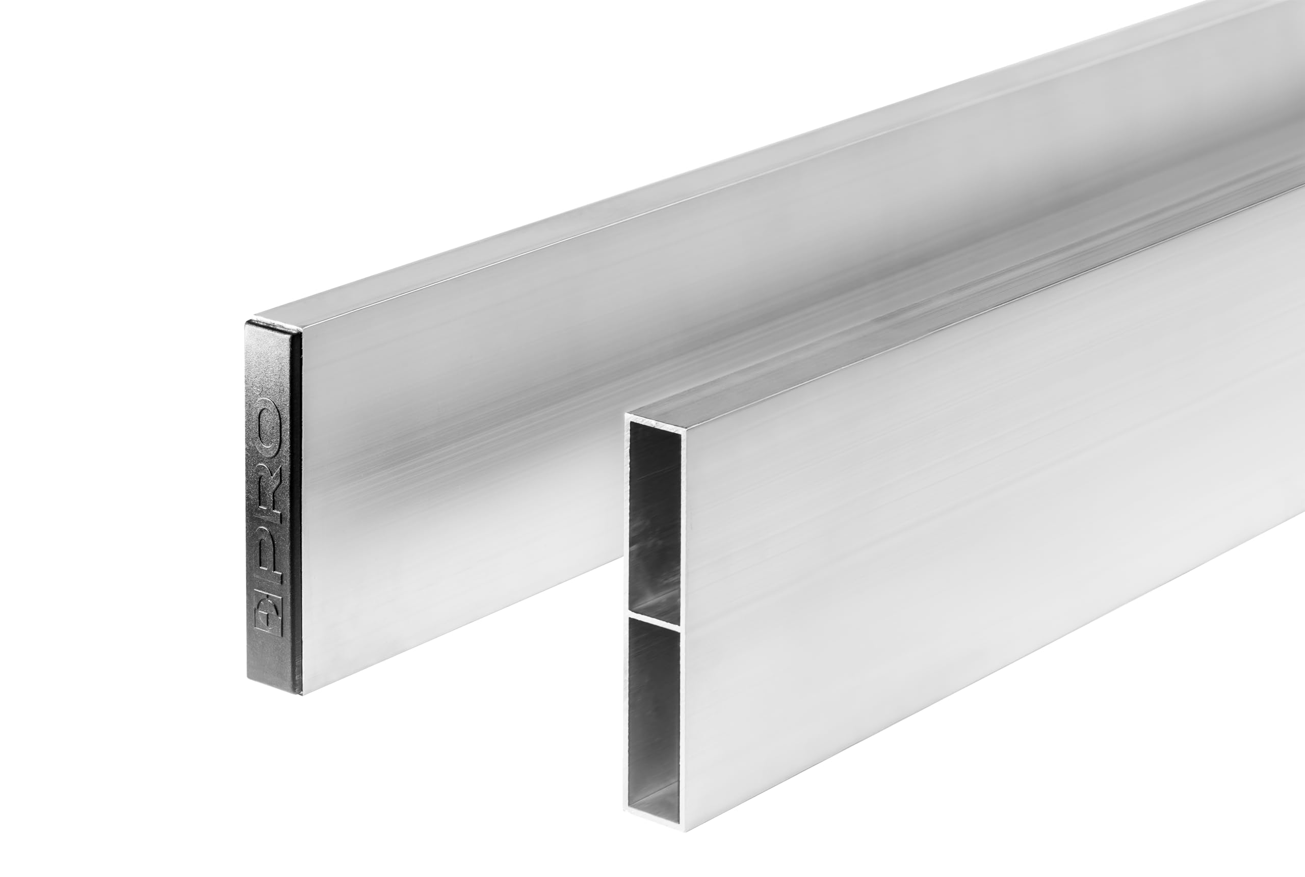 PRO Règle de Maçon pour Mesures Horizontales et Verticales avec Embouts Ergonomiques - Épaisseur du Profil 1,4 mm - Poids du Profil 0,84 kg/m - Gris - 100 cm