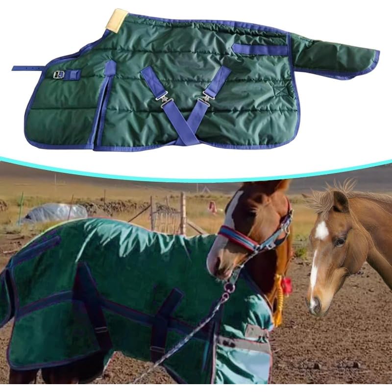 Coperta invernale per cavalli, coperta invernale in vimini, protezione per cavalli, calda equitazione, coperta in vimini traspirante (115 cm)