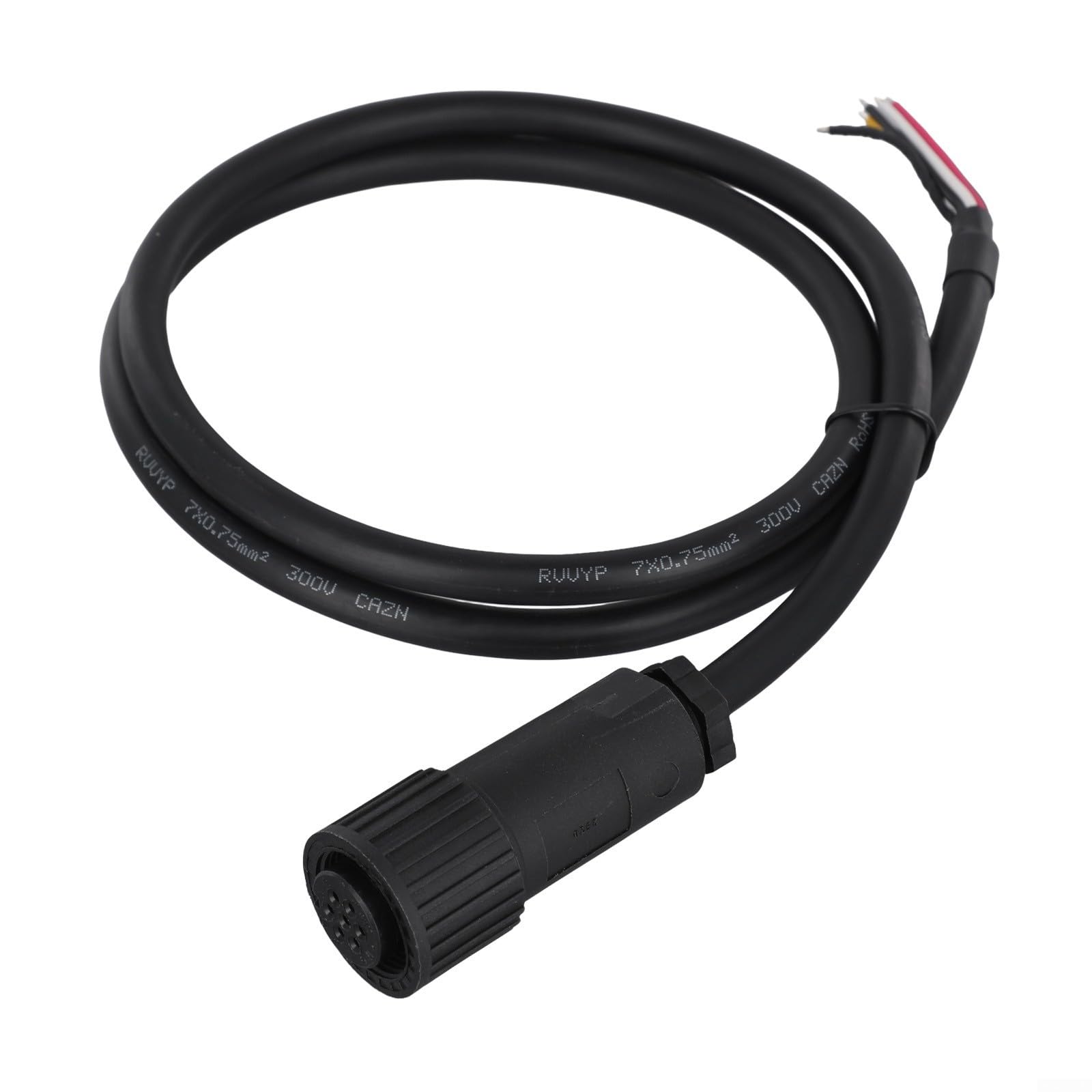 Conector de válvula proporcional de 7 pines con cable de 1 m IP67 impermeable compatible con Rexroth Moog Atos