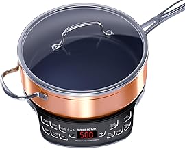 Nuwave Flex Precision Induction Cooktop, 10.25” Shatter-Proof Ceramic Glass, 6.5” Heating Coil, 45 Temps 100°F to 500°F, 4Qt Induction-Ready Healthy Ceramic Non-Stick Everyday Pan with Lid Included