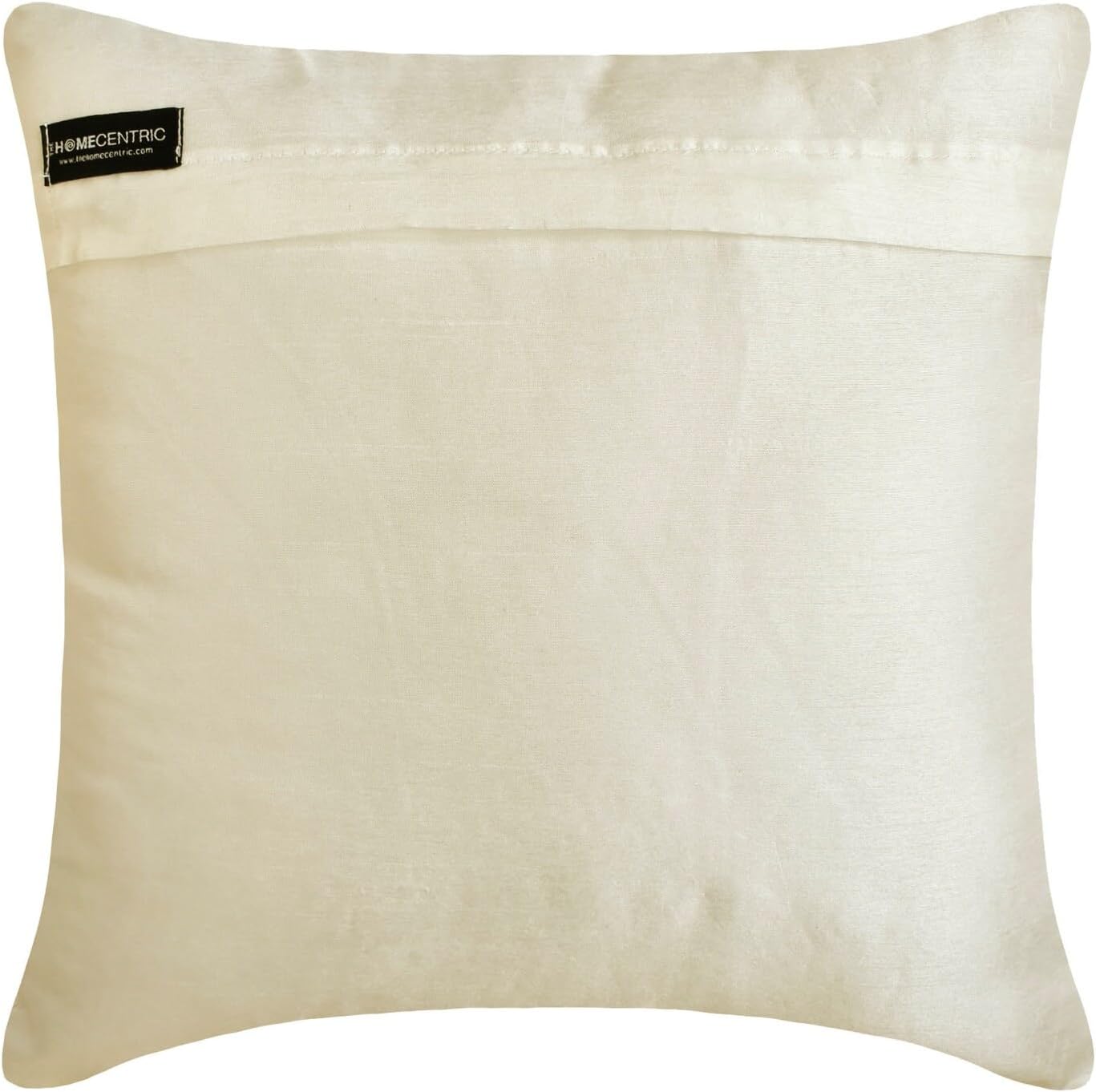 The HomeCentric Toss Pillow Covers, White European Sham Covers 26x26 inch (65x65 cm) Silk Euro Size Pillow Shams, Abstract, Beaded Center Band, Modern Euro Pillow Covers Easter - White Sparkle