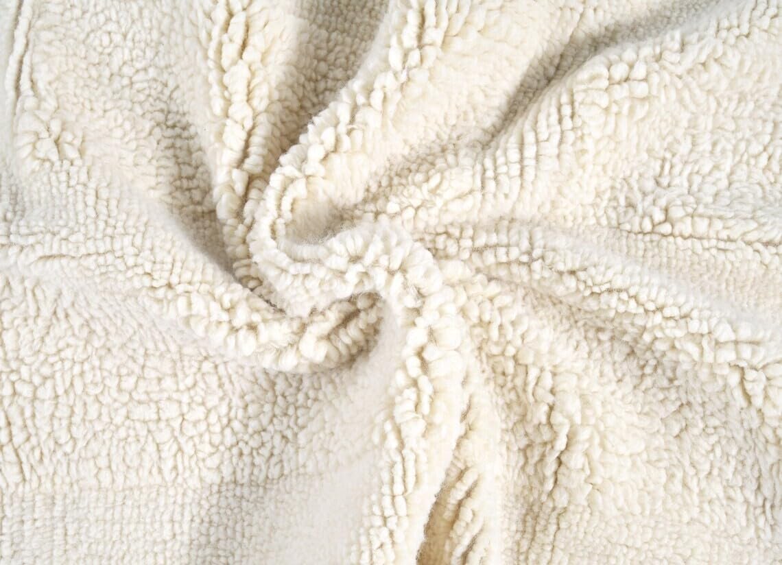 Hand Woven Ivory Wool Rectangular Minimal Textured Living Room Area Rug 54 Pounds 8.0x10.0