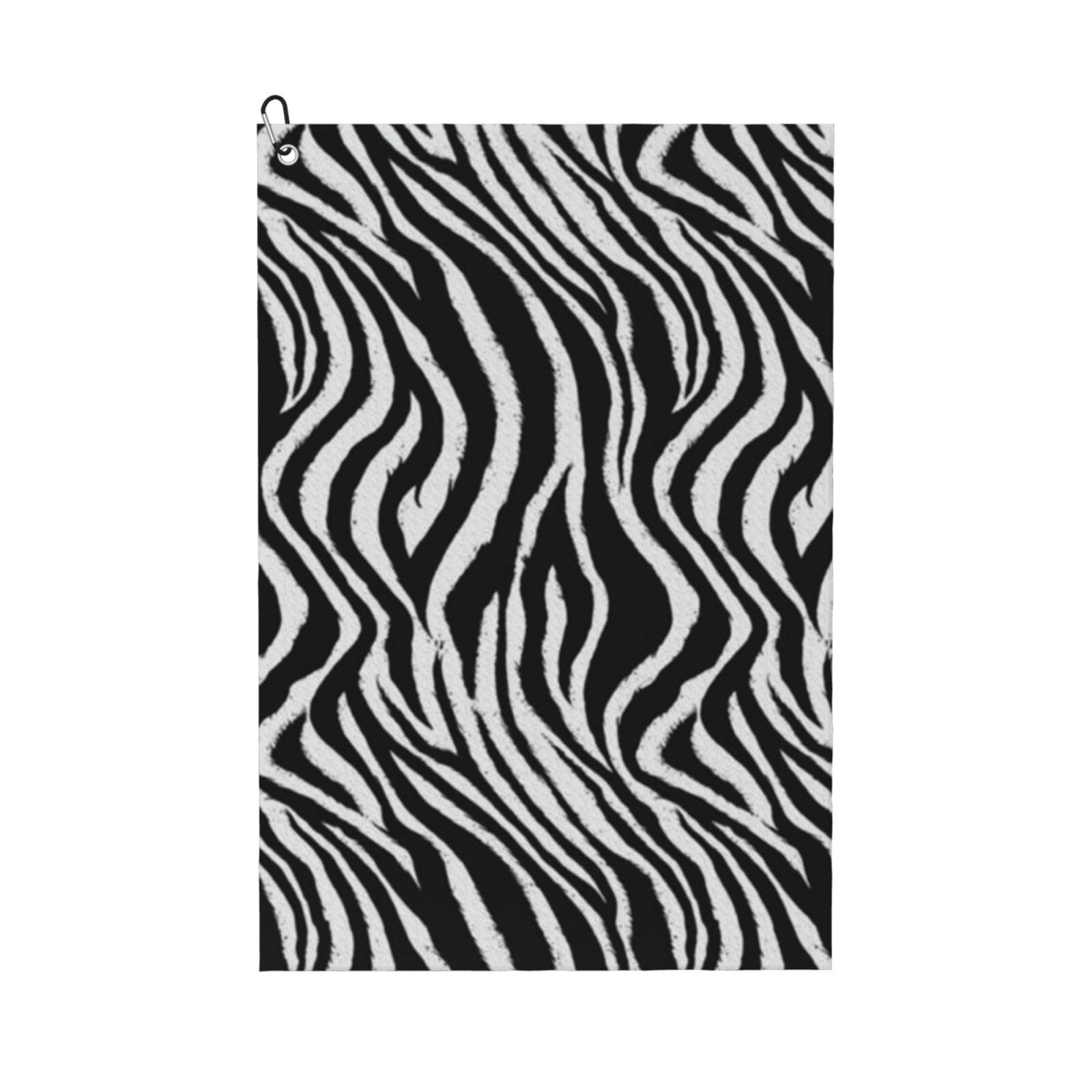 Hnnkloy Zebra Print, 16x24 in Portable Waffle Golf Towels with Carabiner Clip for Golf Bag
