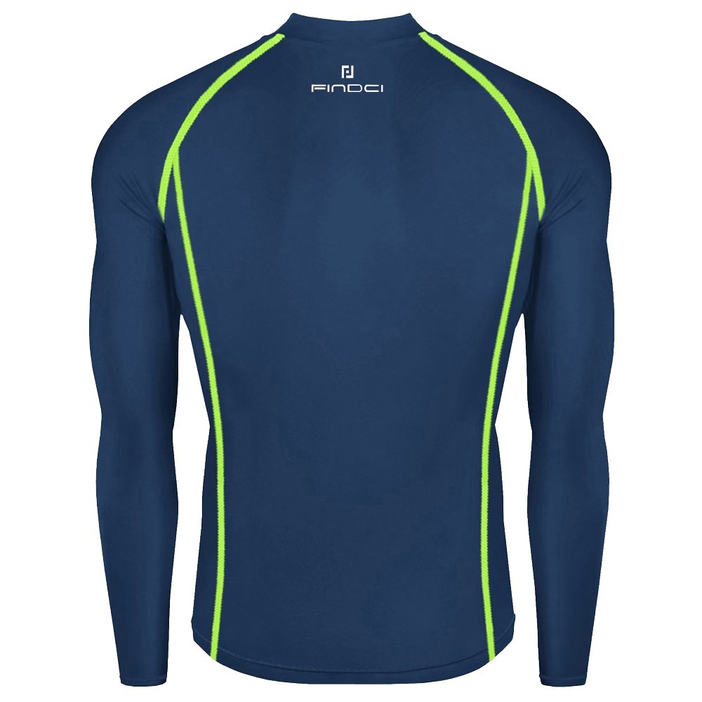 1bests De Los Hombres 2 Piezas Camuflaje Fitness Y Entrenamiento Ropa De Deporte Running Tights Velocidad Escudo Set De Secado, Azul Manga, XXXL