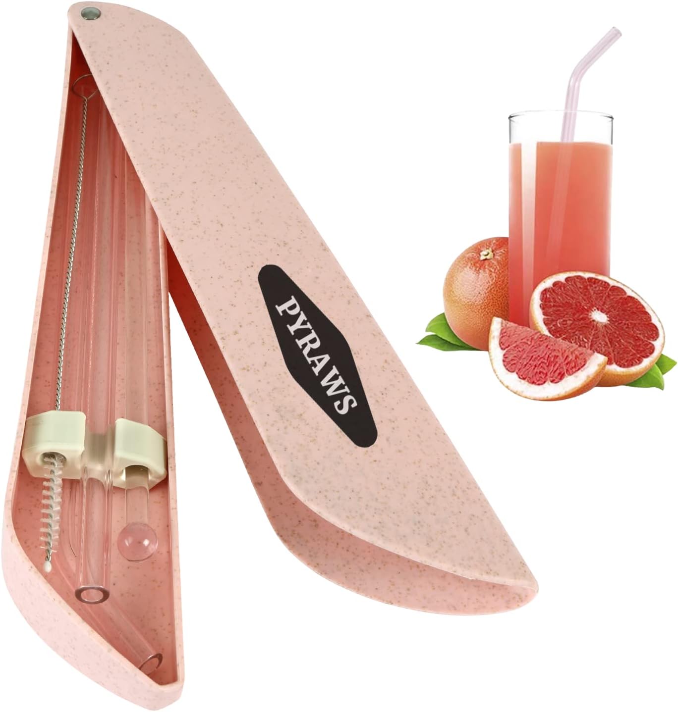 Eco Friendly Reusable Glass Straws | 200 mm x 8 mm Straw Case Set, Muddler Stick Private Portable Case Included | Bubble Tea and Milkshakes, Tea, Juice, Beer, Water, 4 Fun Color Option