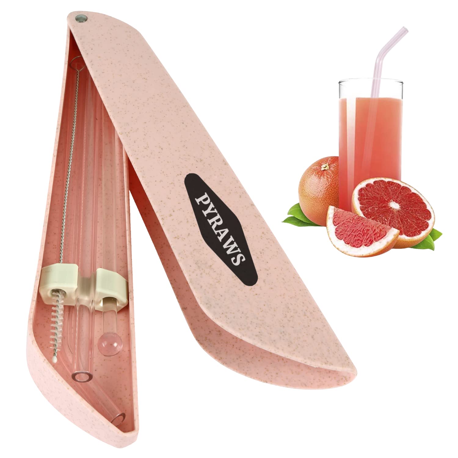 Eco Friendly Reusable Glass Straws | 200 mm x 8 mm Straw Case Set, Muddler Stick Private Portable Case Included | Bubble Tea and Milkshakes, Tea, Juice, Beer, Water, 4 Fun Color Option