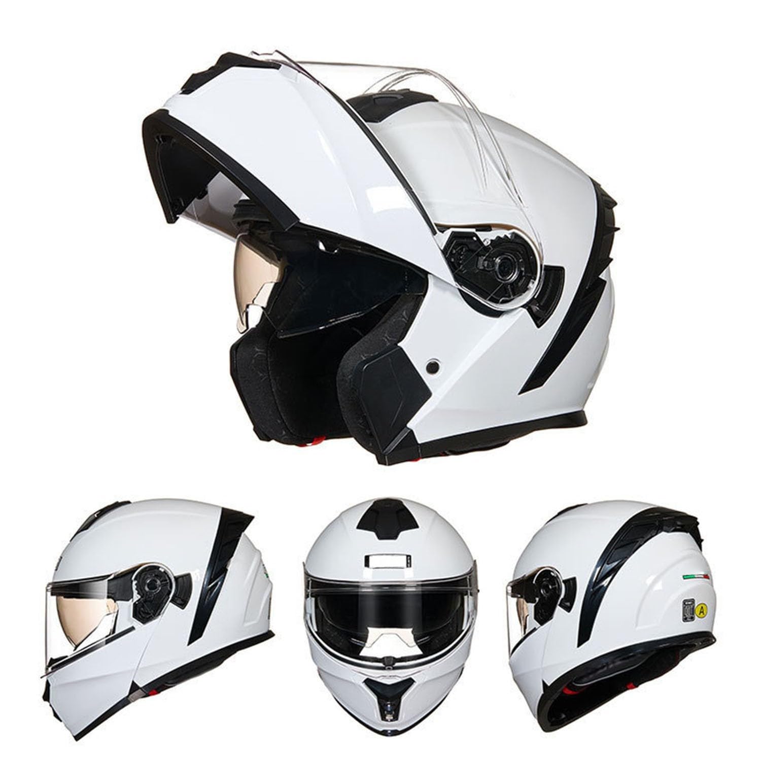 Klapphelme Bluetooth Modulare Helme Erwachsene Motorrad Integrierter Bluetooth-Helm Mit Doppelvisier Modulare Integralhelm Herren Und Damen Motocrosshelme ECEDOT Zertifizierter