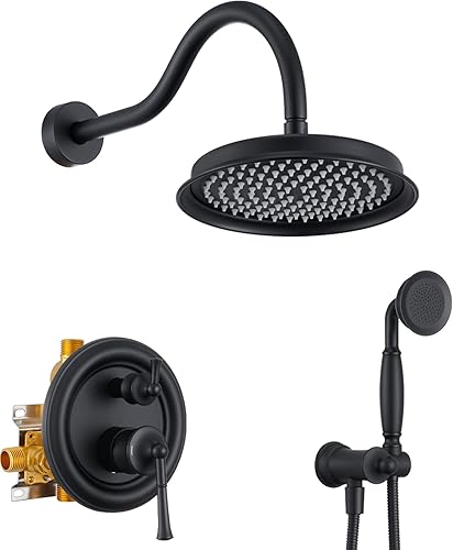 Cabezal de ducha de lluvia con rociador de mano, sistema de ducha de lluvia con válvula de inserción, juego de grifo de ducha con válvula de