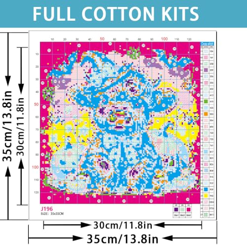 Image of Eterkosu Halloween Cow Stamped Cross Stitch Embroidery Kits Arts and Crafts | Pumpkins Needlepoint Counted Cross Stitch Kits for Beginner Adult Crossstitching Printed Dimensions Patterns Stitch