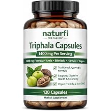 Triphala Capsules - 1400 mg / 60 Days Supply - Herbal Supplement with Amla, Bibhitaki, Haritaki, Vegan, 120 Capsules