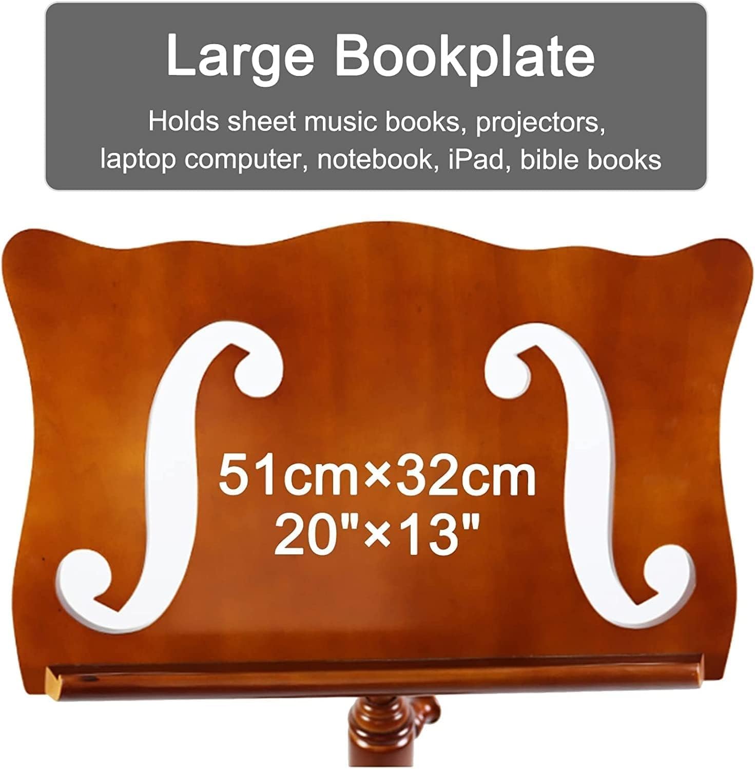 Atril para Libros, Atril Ajustable, clásico, Tradicional, de Madera, Artesanal, Soportes Profesionales de Madera para partituras, directores, Estudio (Gris: B)