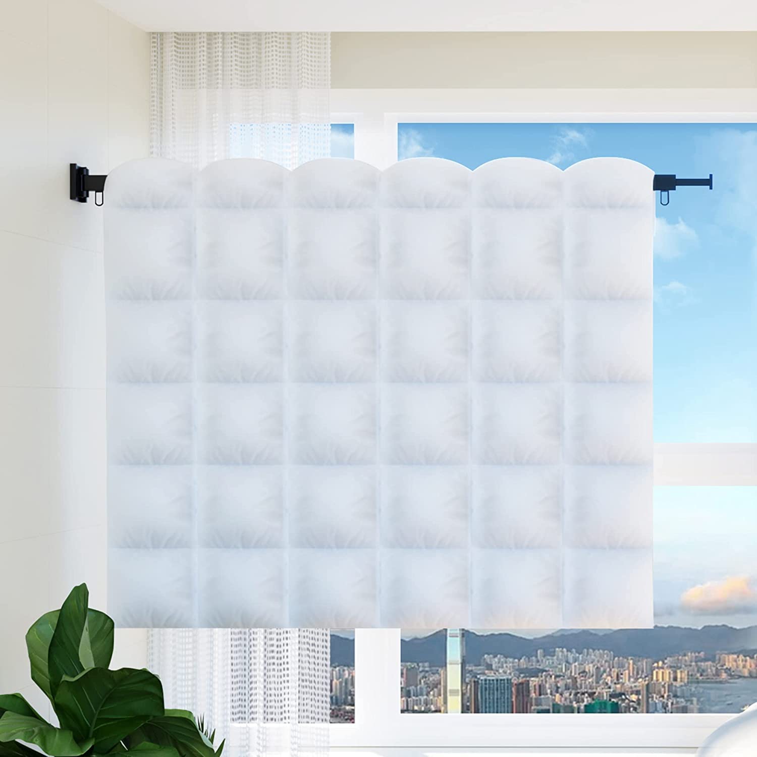 Honeyhouse Tendedero Plegable de Pared, Tendedero Plegable de Interior o Exterior Apto con 18 Ganchos, Tendedero Abatible Estante de Toallas con Balcón para Balcones, Baños, Dormitorios (DJ01167)