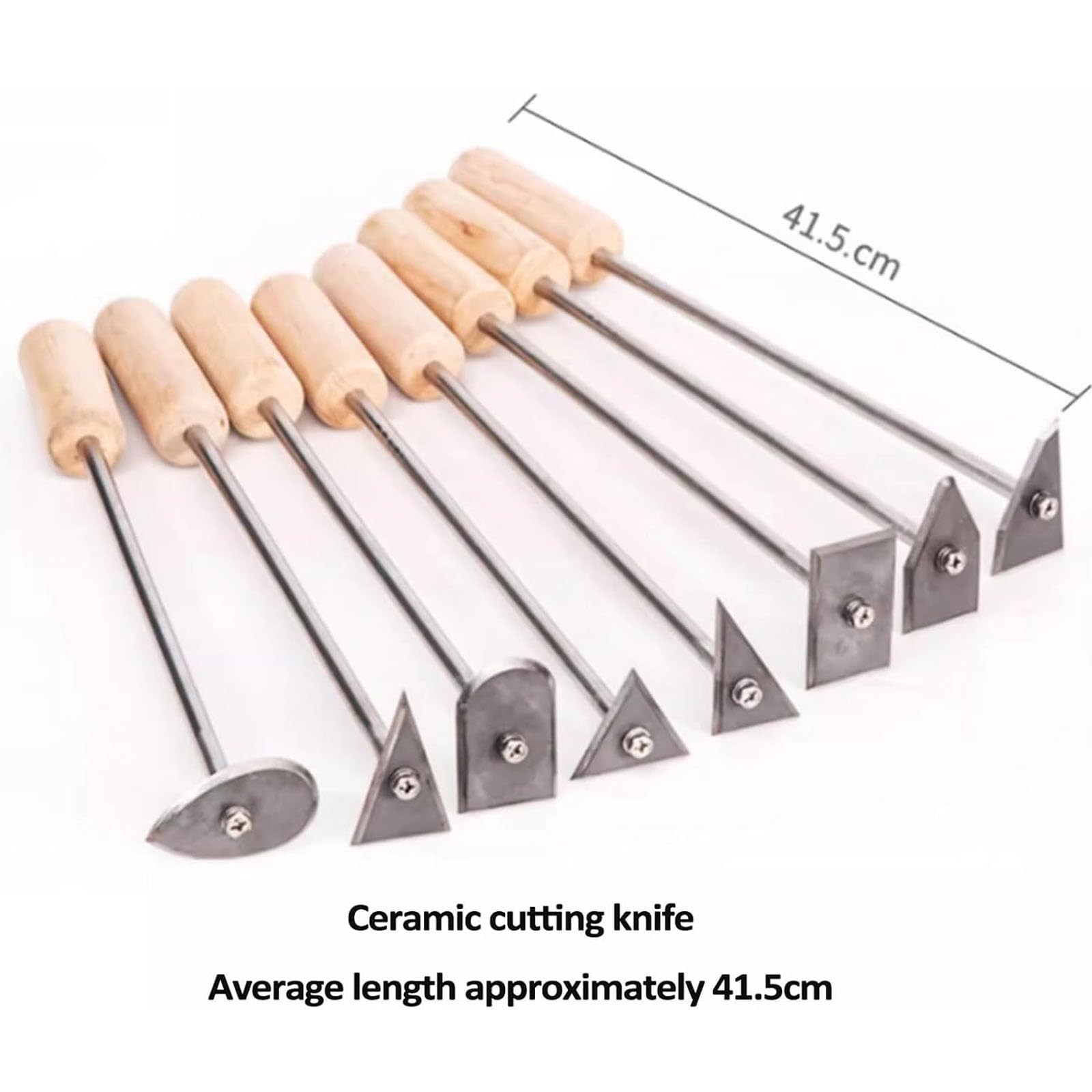 Juego de herramientas de tallado de cerámica, kit de 8 piezas de recorte de arcilla con cuchillas de acero inoxidable y asas de madera para modelar, esculpir y manualidades