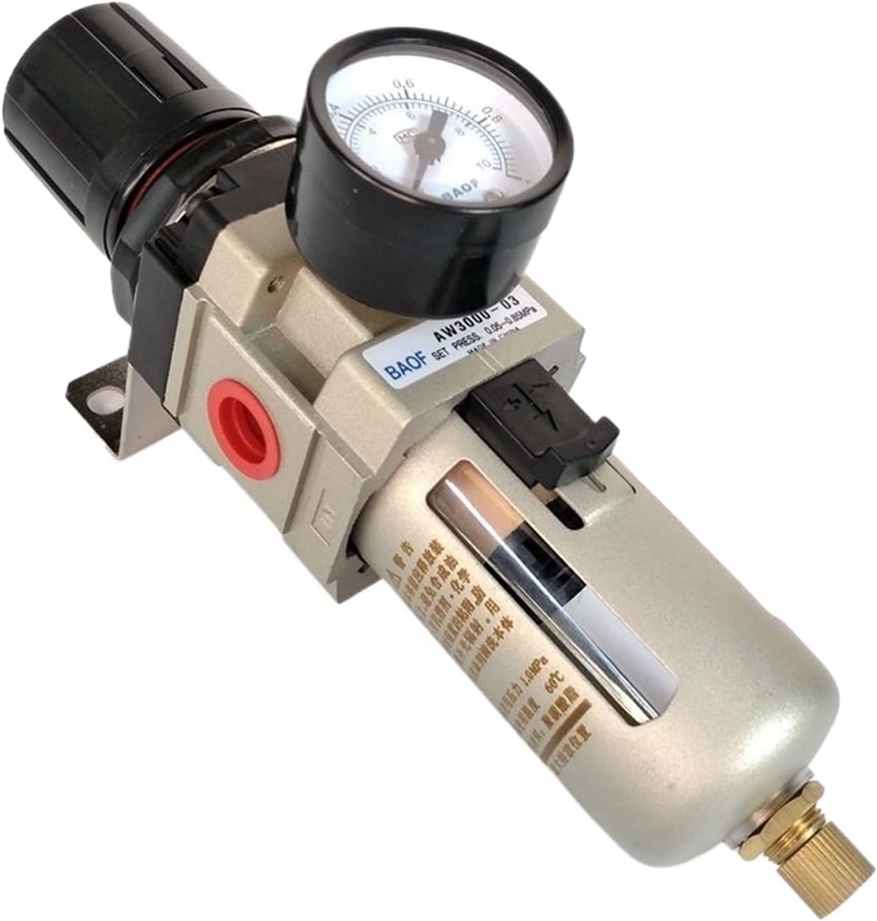 Pneumatic Air Filter Regulator AW3000-03 3/8'' Air Treatment Unit Manual Drain Type