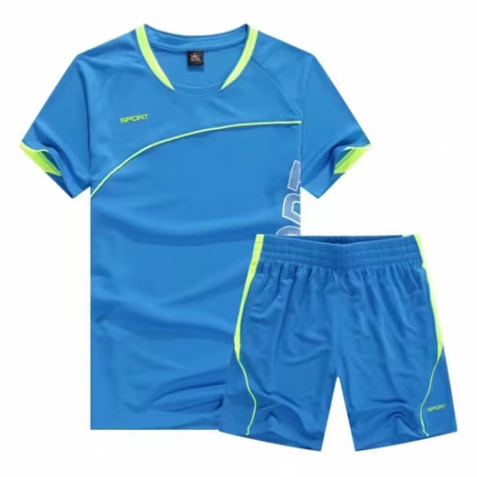 Gemzon Jungen Fußball Trikot Kinder Sportklamotten Trainingsanzug Kleidung Kids Outfit Set Jersey Set Sportshorts, 12-13 Jahre, Himmel Blau (Etikett: 28)