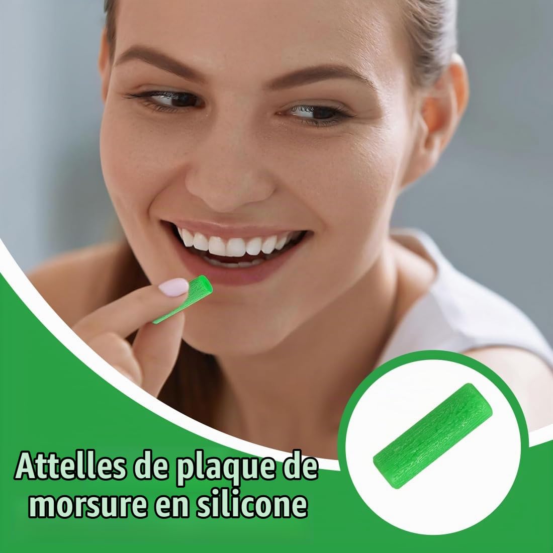 Chewies Aligneurs : 12 Pièces Silicone Vert 3.5Cm X 1.1Cm. Pour Sièges Aligneurs Et Gouttières Orthodontiques. Accessoire Masticatoire Rééducation.