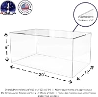 Vista 110 de Acrylic Display Riser Box Clear Plexiglass 12" x 12” x 19” No Lid Hollow Pedestal 5 Sided Display Trinkets Flowers Dust Cover Bin Collectible Items