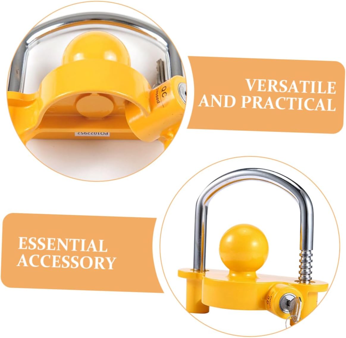 PRETYZOOM Trailer Locking Device Coupling Hitch Lock for Boat Rv and Camper Security Theft-Resistant Shaped Design for Vehicle Connections