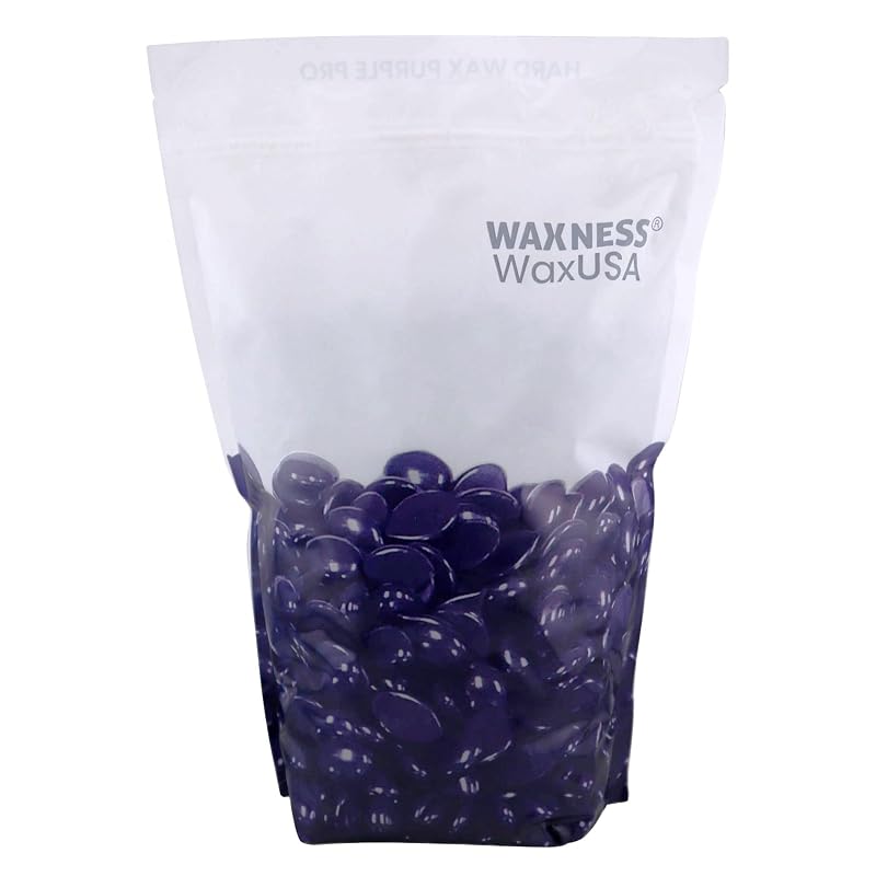 Waxness Cera Dura em Pérolas Purple Professional para Depilação sem Tiras, 1,1 kg, Fabricada na Itália