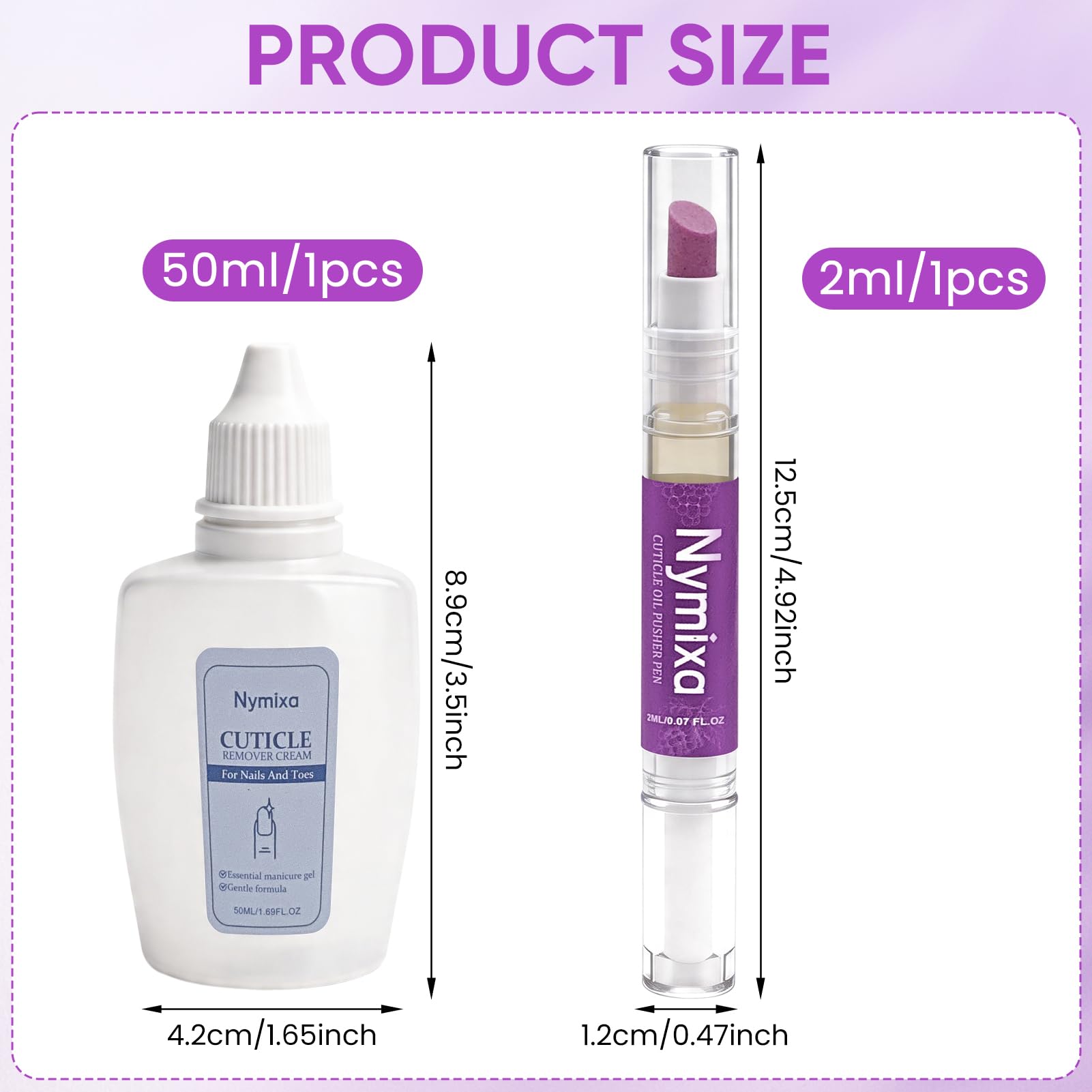 Set per la cura delle unghie 2 pezzi, penna per la cura delle unghie, rimuovi cuticole, penna per olio per cuticole 3 in 1, per riparare unghie screpolate e secche