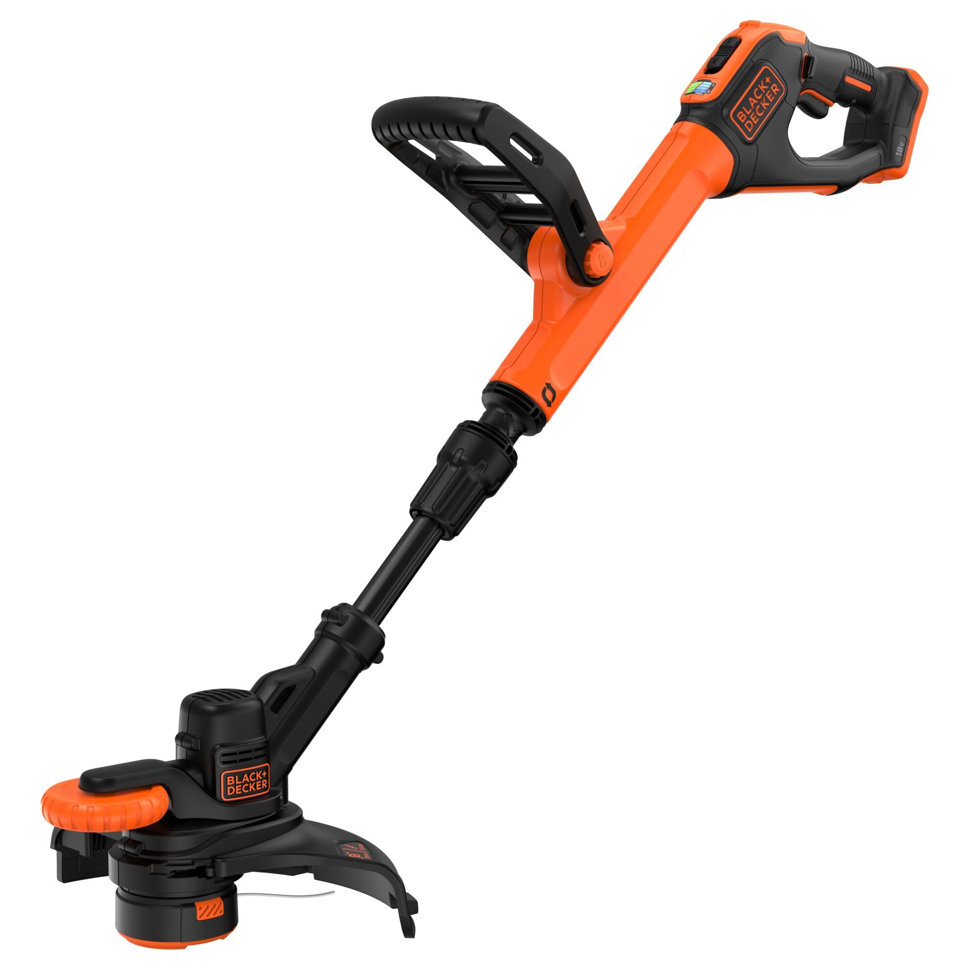 BLACK+DECKER 18V Akku-Rasentrimmer (28 cm Schnittbreite, AFS Reflex Fadenverlängerung, verstellbarer Zweithandgriff, mit Führungsrad, Lieferung ohne Akku und Ladegerät) BCST918B