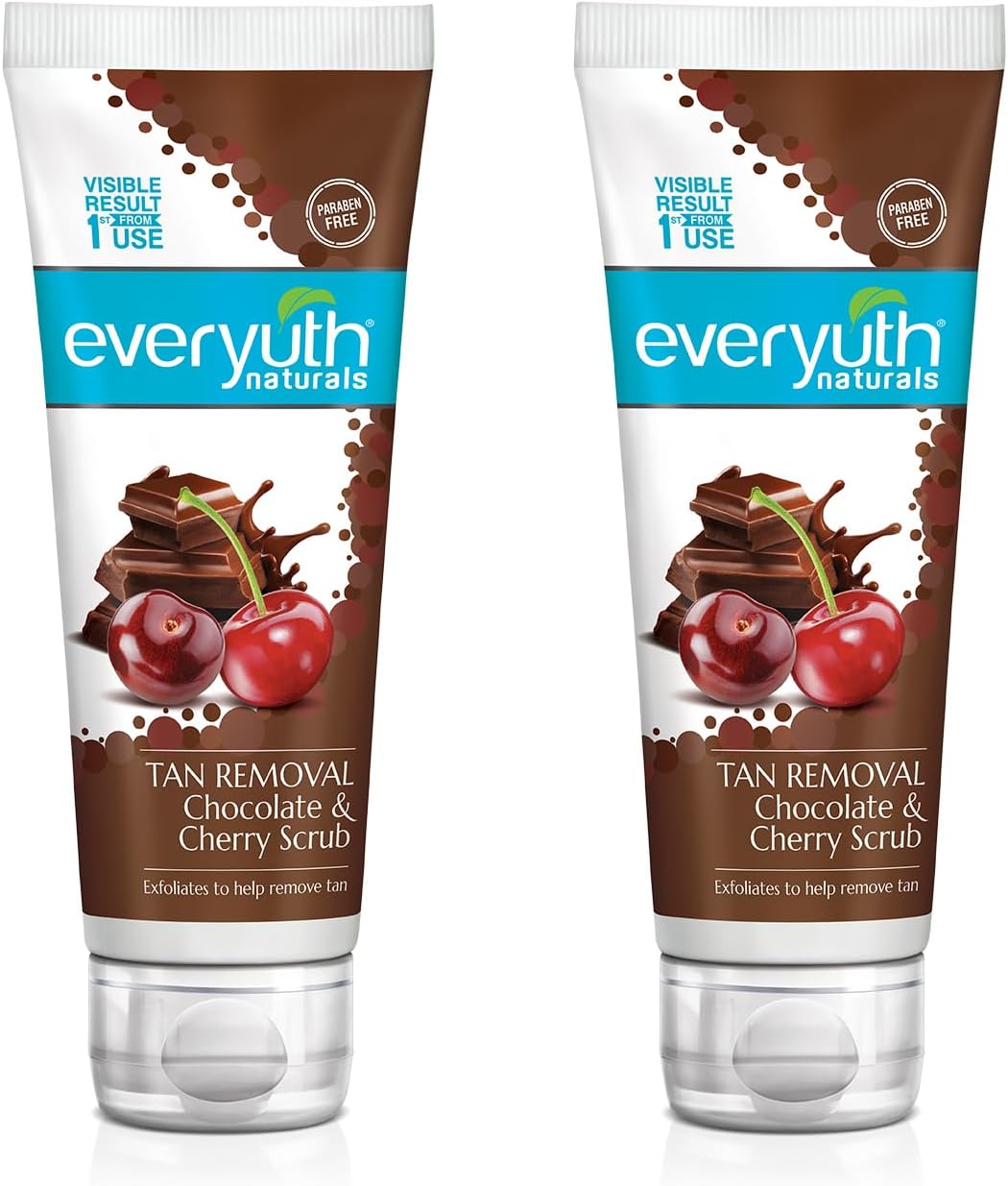 Naturals Tan Removal Chocolate&Cherry Scrub|D Tan,Detoxify&Cleanse|Paraben Free|Antioxidant Choco&Multi-Vitamin Cherries|For Oily,Dry,Normal,Combination&Sensitive Skin - 100G (Pack Of 2)