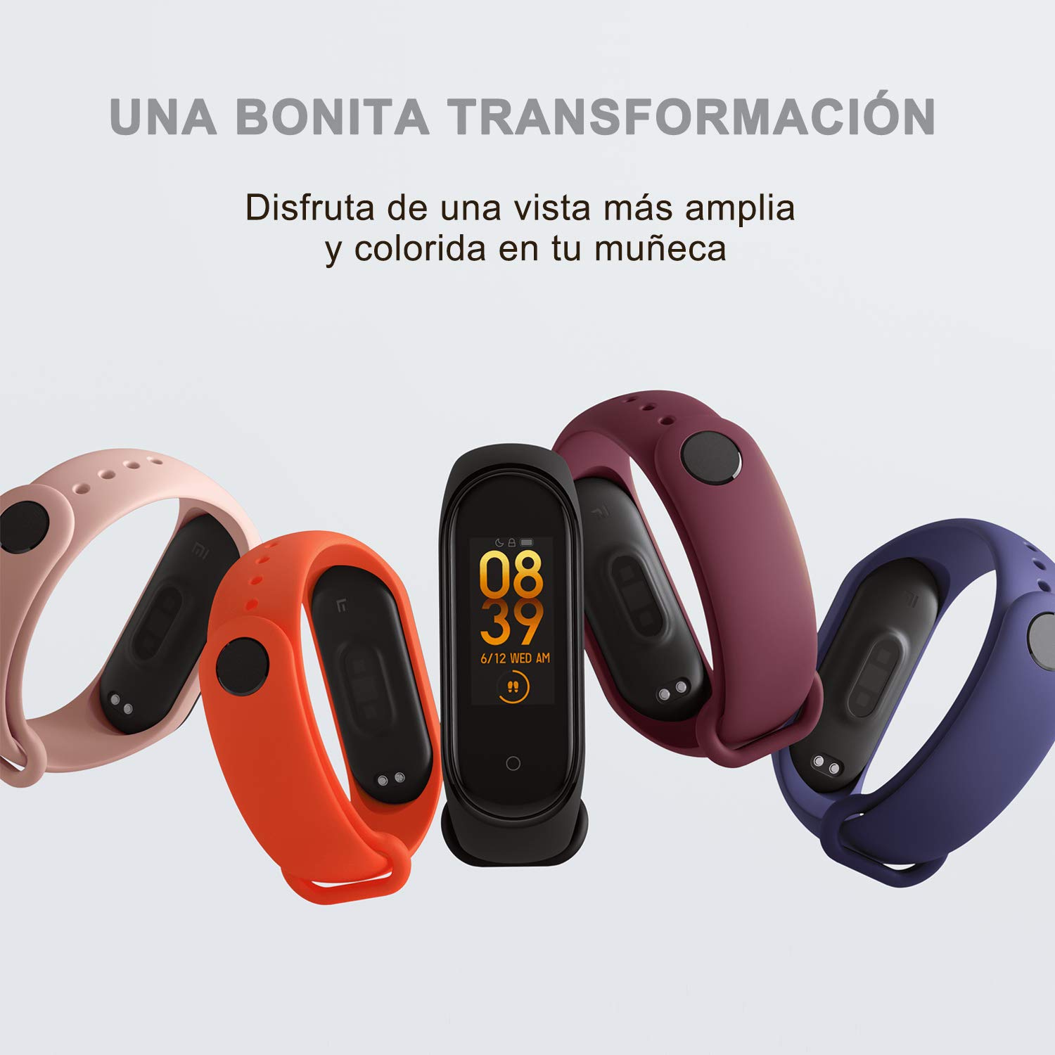 Correa Compatible con Xiaomi Mi Band 3/4, Pulsera de Silicona para Mi Fit Band 4 y Band 3