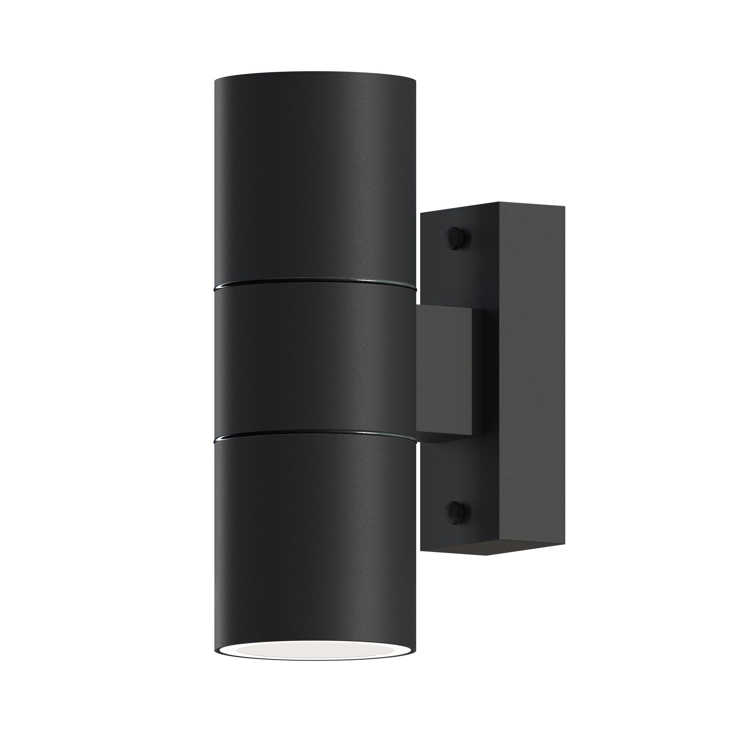CALEX Smart Outdoor LED Wandleuchte, 2×GU10, Up & Downlight, zylindrische Form, RGB-Farben & kalt- bis warmweiß Licht, dimmbar, wasserdicht, WLAN App- & Sprachsteuerung, Schwarz, 2er Pack