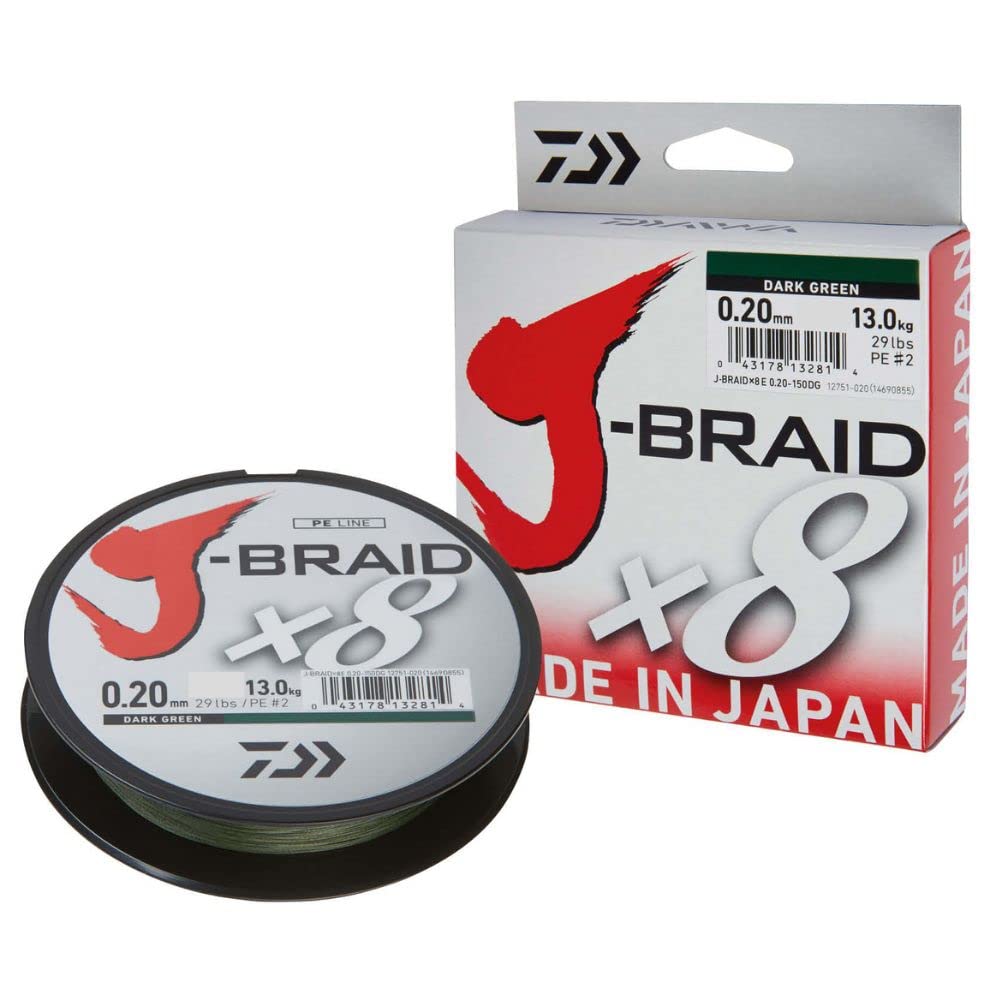DAIWA J-BRAID 8 intrecciato 300M scuro verde - INTRECCIATO DA PESCA LINEA