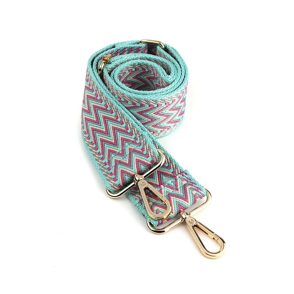 Pom Peace of Mind Wide Adjustable Bag Strap - Shoulder Straps for Handbag or Crossbody - Stylish Replacement to Elevate Your Accessories! (Pastel zig-zag)