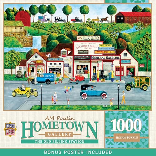 MasterPieces - 1000 Piece Jigsaw Puzzle, The Old Filling Station, Fun for Adults, Family, Kids, 19.25
