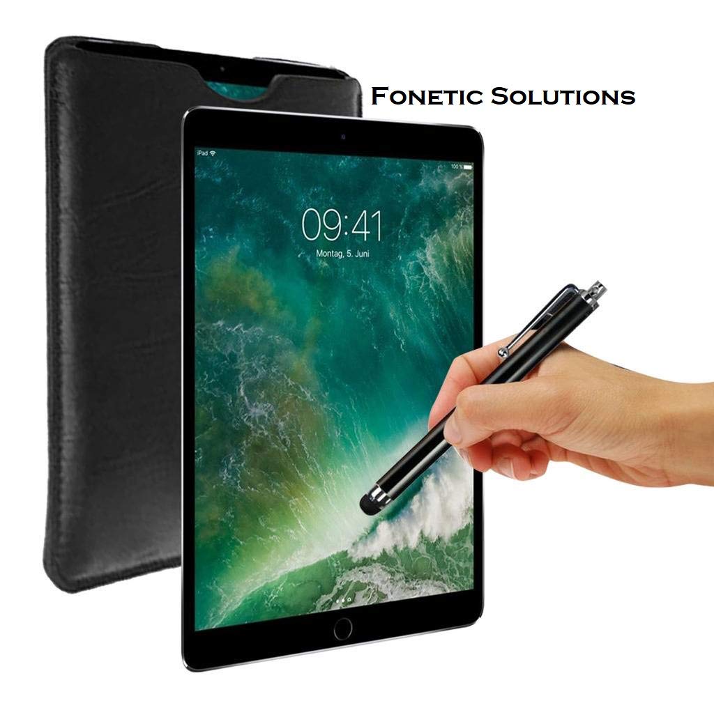 Fonetic Solutions [Black] Tivax MiTraveler 7D8 (7") Tablet Case Sleeve, PU Leather, Vegan Friendly, Sleeve Bag, Super Slim Case Cover, Protective case with stylus pen
