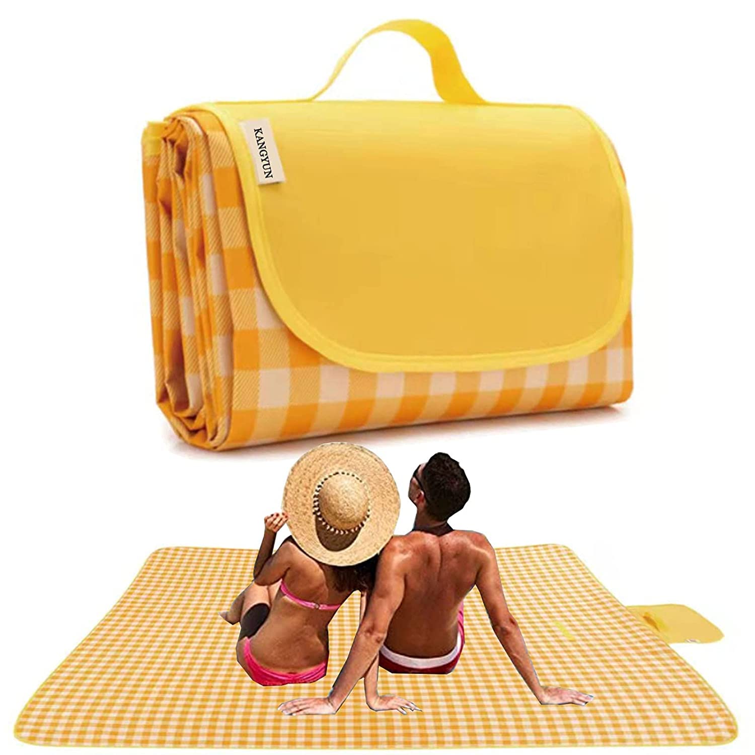 LEXSO Picnic Mat Waterproof 71 x 59 inches Waterproof Sandproof Foldable Portable Outdoor Picnic Blankets Mat for Beach Camping on Grass Picnic Mat Beach Mat Foldable 1 PCS (Yellow) (B0BNJFR2ZN) Amazon Price History, Amazon Price Tracker