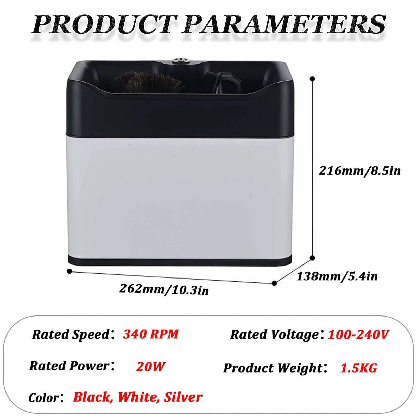 Elektrischer, automatischer Kaffeesatzreiniger, gewerblicher 58-mm-Siebträgerreiniger, elektrischer Siebträgerreiniger mit 2 Schabern und 2 Bürstenköpfen für Zuhause und Café Silver