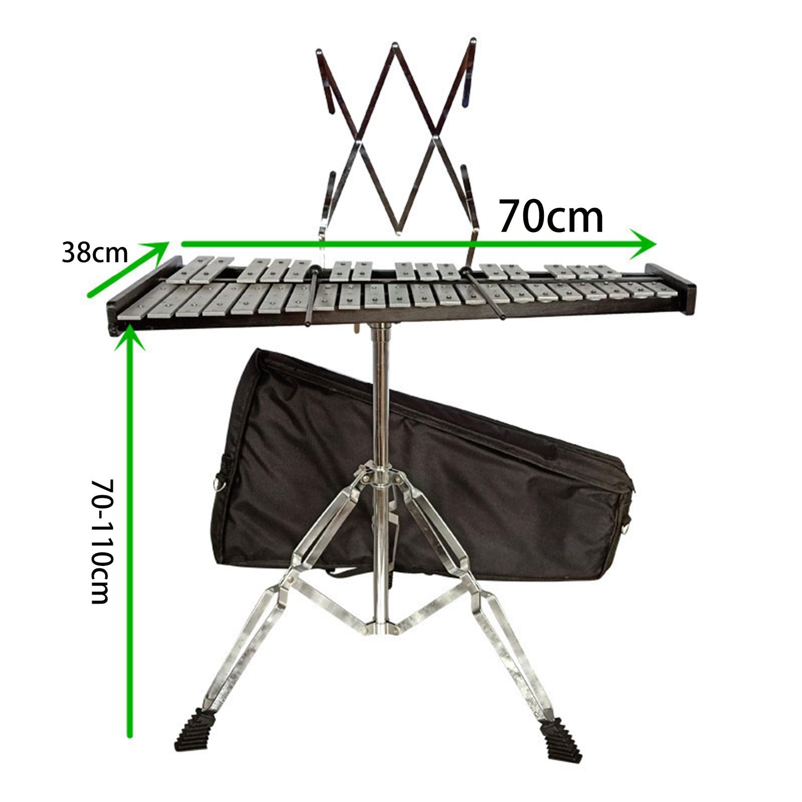 Strumento Musicale Giocattolo Professionale in Metallo Xilofono a 37 Note per