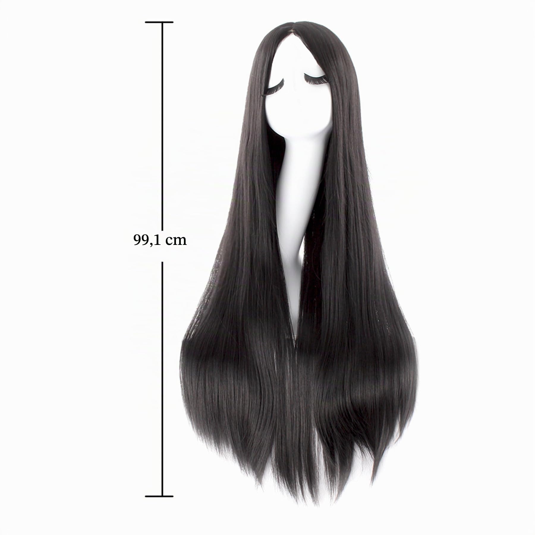 MapofBeauty 100cm/ 39 Pollice Medio Lisci Donna Lisci Parrucche (Nero)