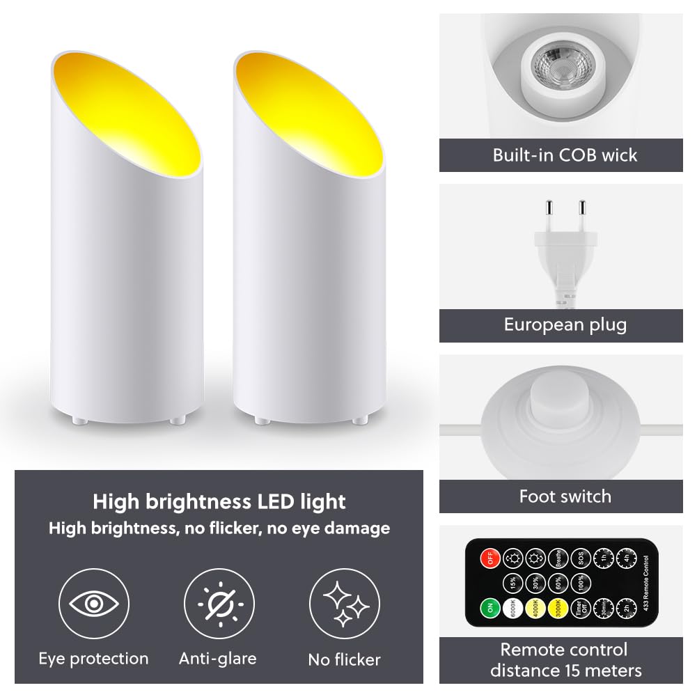 Faretto LED da Pavimento, 2 PCS Luci da Terra a LED, Dimmerabile, per Illuminazione d'Accento (Bianco)