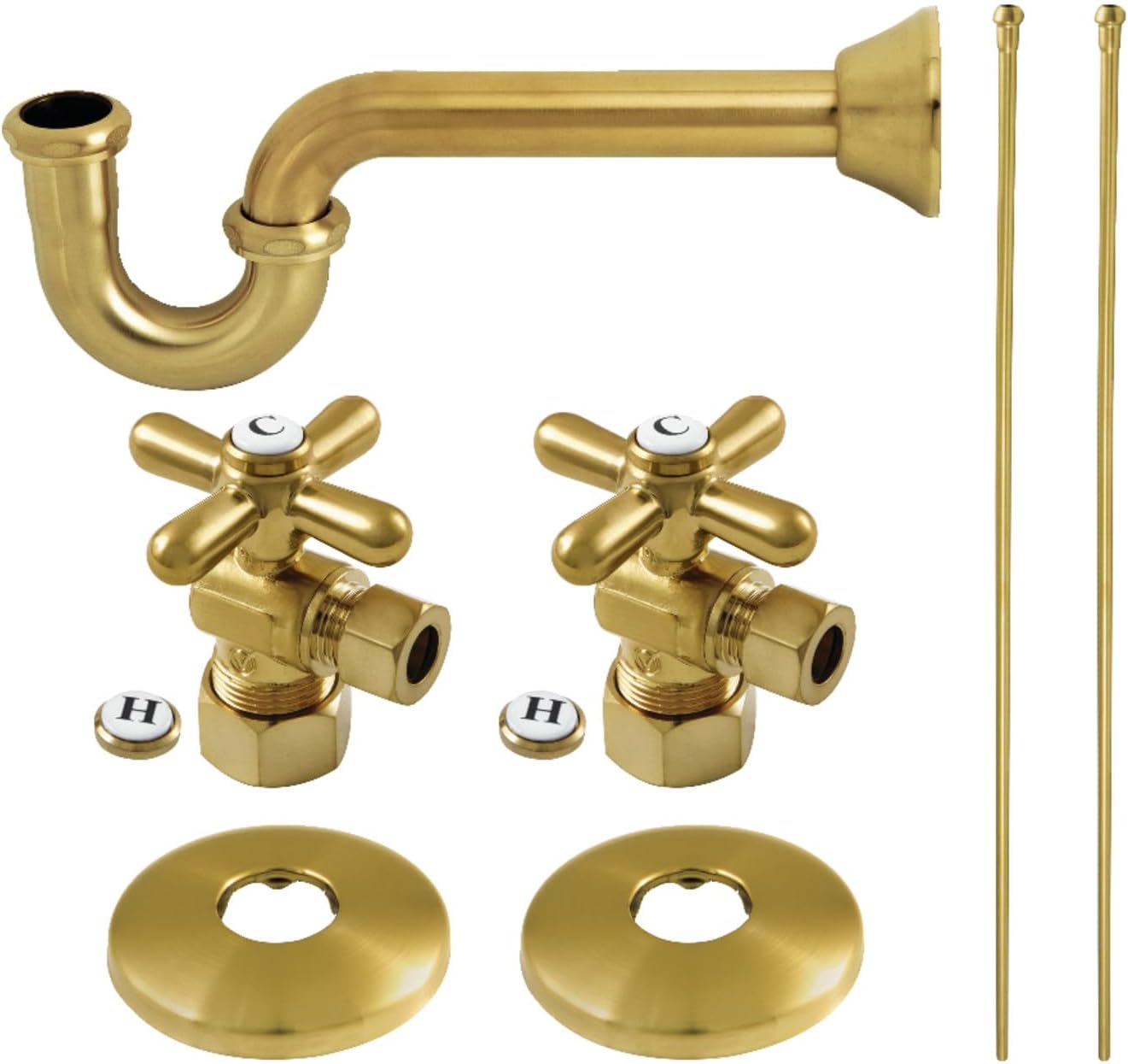 Kingston Brass KPK307 Trimscape Traditional Plumbing Supply Kit Combo, Brushed Brass