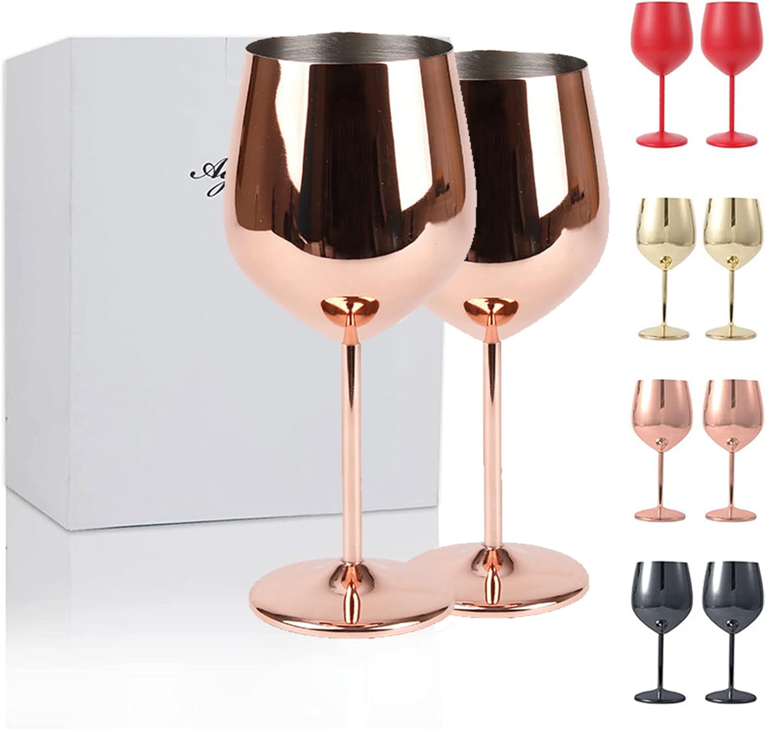 Cyrelwing Juego De 6 Copas De Vino Azul De 18 Onzas, Juego De Regalo Para Esposa Y Mama Coloridos Vasos De Vidrio Soplado A Mano Para Vino Tinto Y