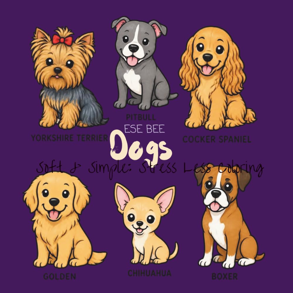 Dogs: Soft & Simple: Stress Less Coloring