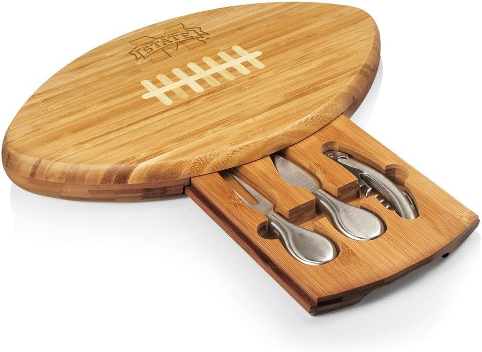 PICNIC TIME NCAA Alabama Crimson Tide - Quarterback Football Cheese Cutting Board & Tools Set
