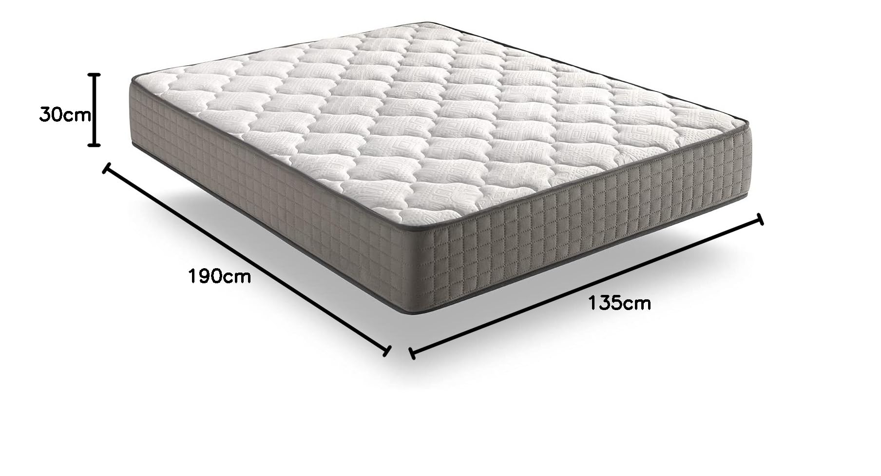 Simpur, Colchón Bio Viscoelástico, 135x190 cm,Altura +- 30 cm, Microcápsulas de Cera de Abeja, Firmeza 8/10
