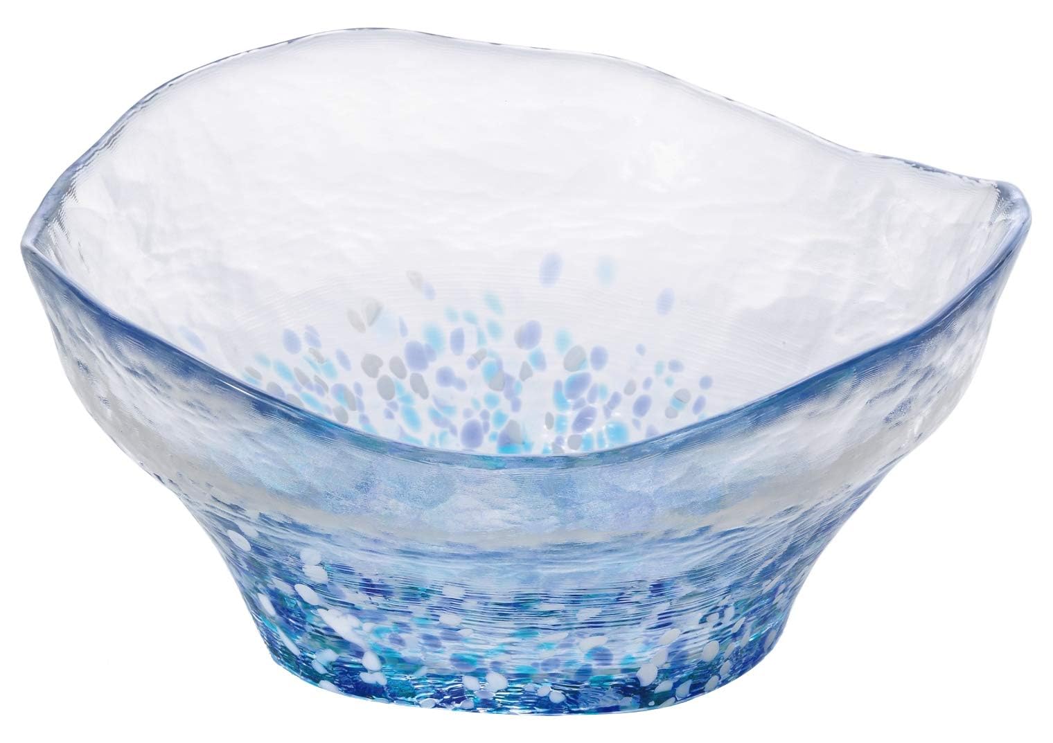 Aderia Tsugaru Vidro Glass Bowl Hydrangea 6.3in Japanese Kobachi Gift Box