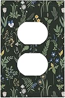 Vista 108 de Cubierta de Interruptor de Luz de Estilo Boho Vintage de los 70 Sol Arcoíris Champiñón Floral Rocker Individual 1 Gang Cubierta de Enchufe