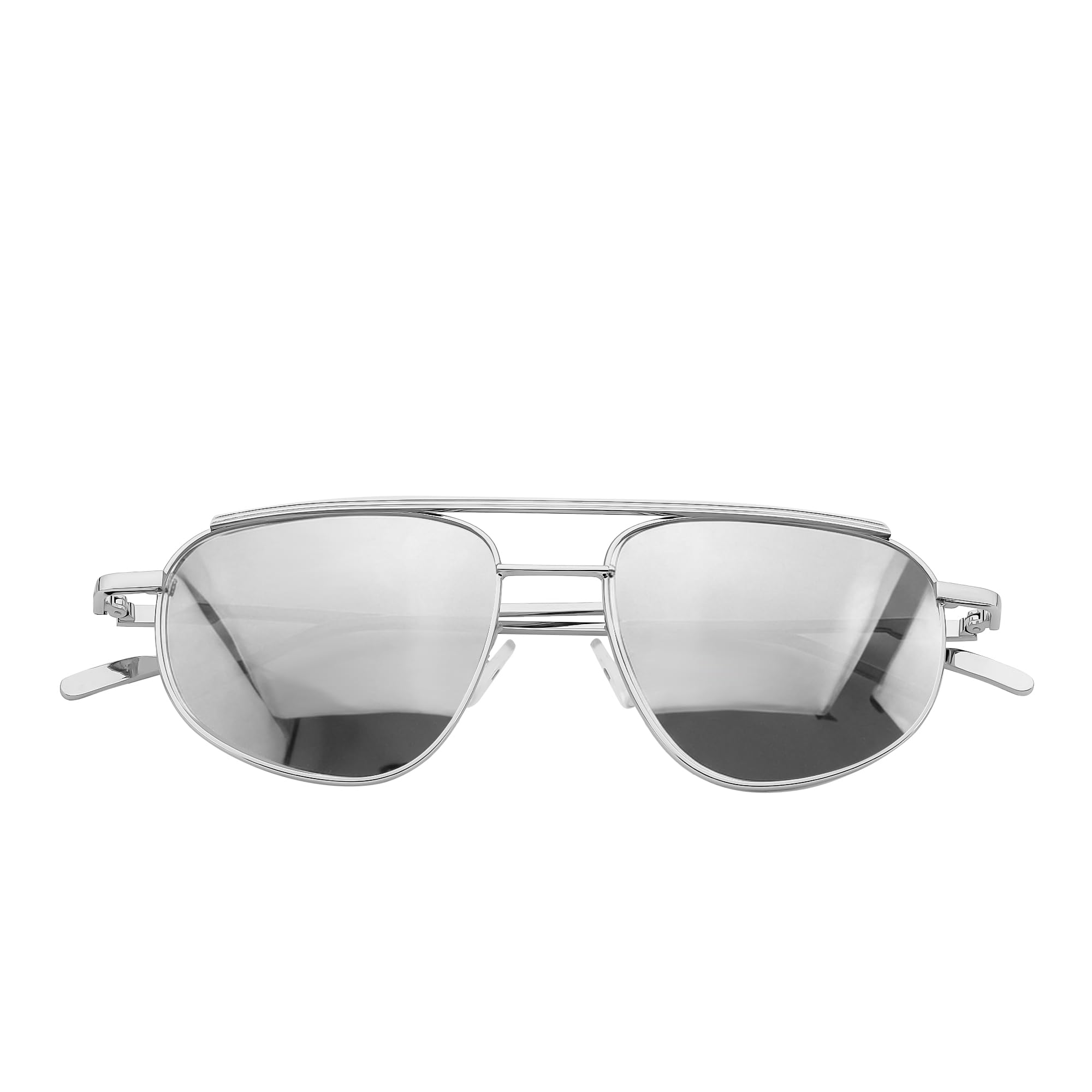 SIPHEW Womens Aviator Sunglasses- Trendy Square Light Tinted Color Double Bridge Metal Sunglasses for Women