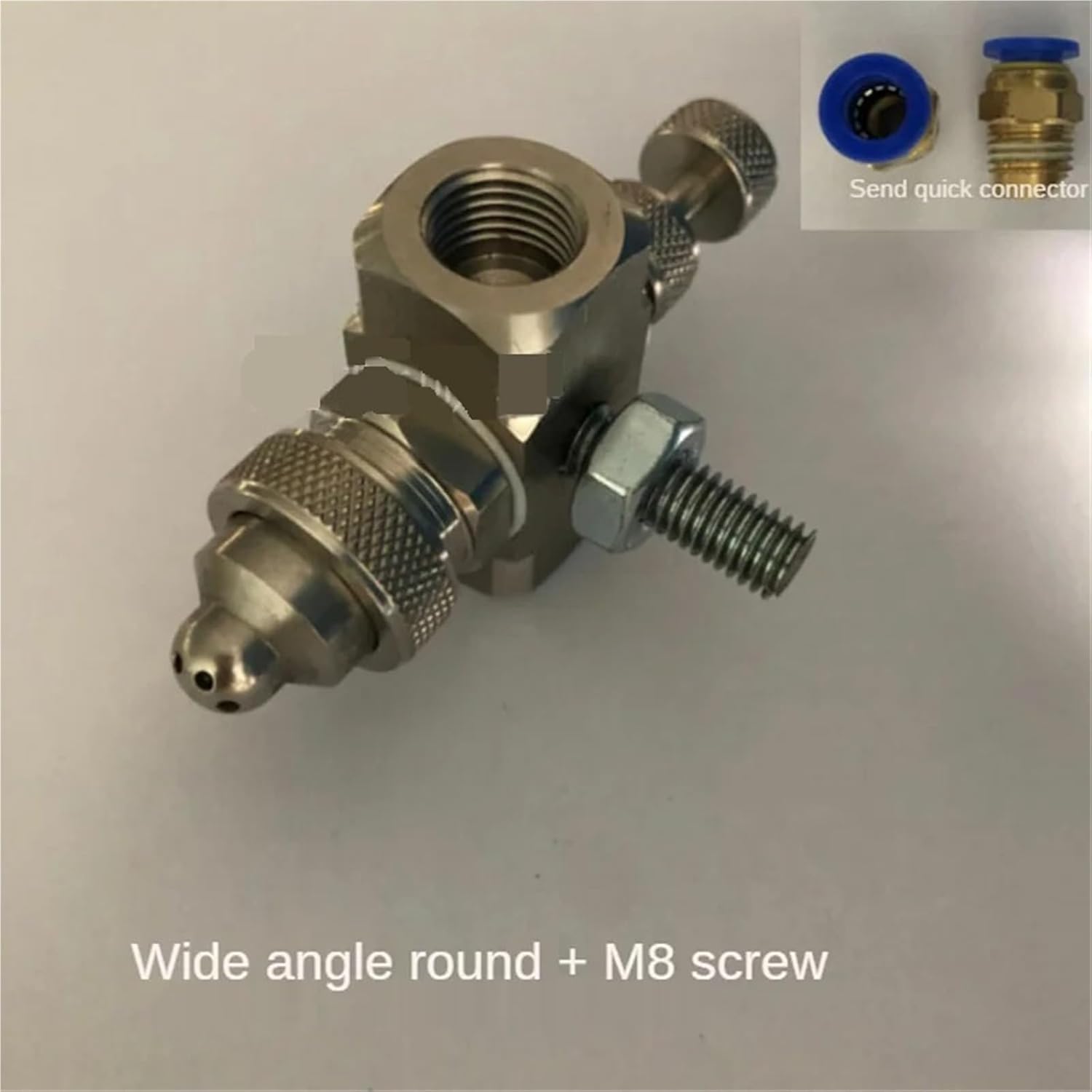 Adjustable 1/4 "Stainless Steel air atomizing Nozzle, Part for misting, Spraying of Two fluids, Gas and Water(Lavender-1)