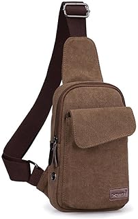 Borsa Tela Sacchetto Petto Tracolla di Marca Piccolo Vintage Sport Marsupio Borsello Uomo Viaggio per Scuola Università Outdoor Spalla Libri Messenger l'ufficio Mare Tasca