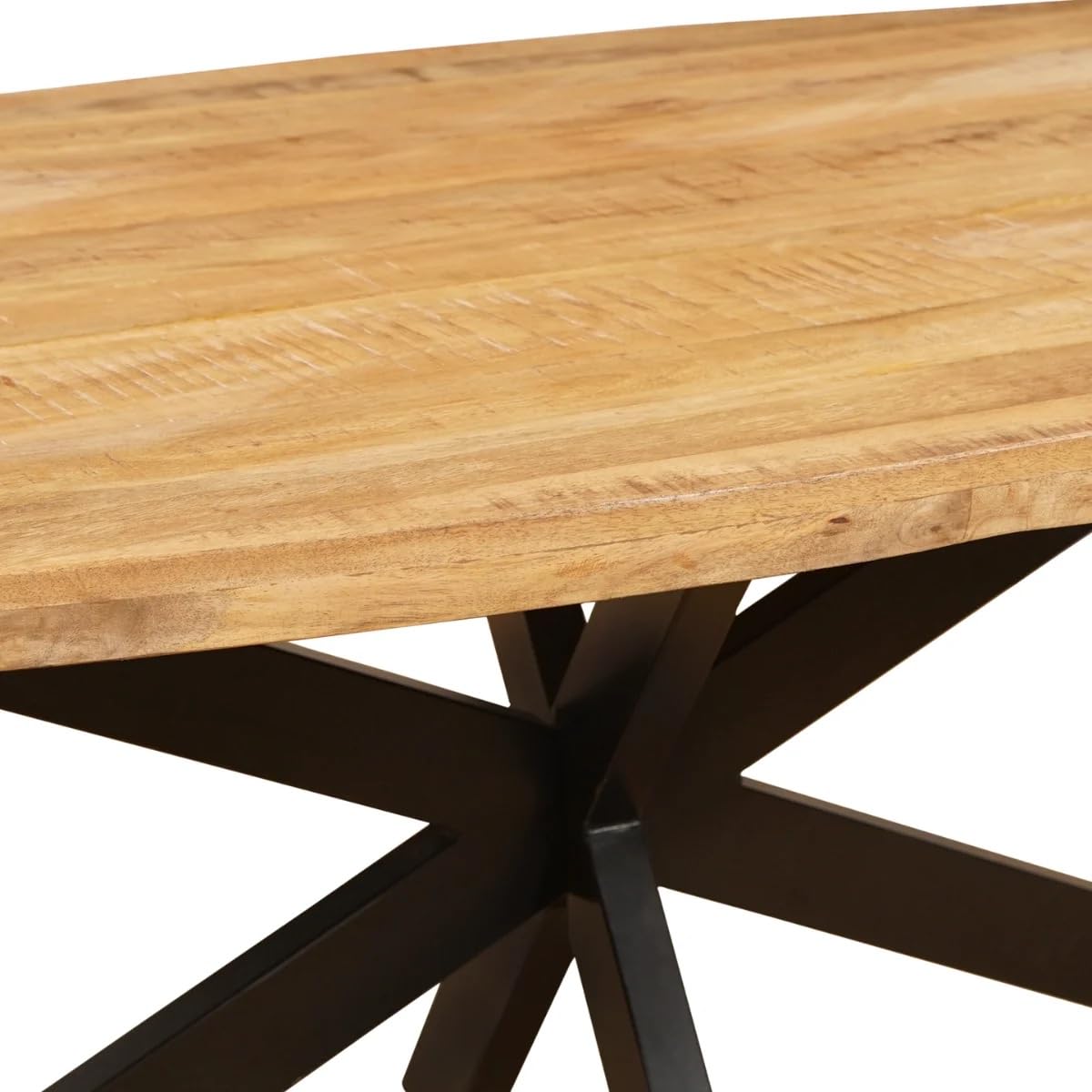 Ovaler Esstisch Naturel 200 x 100cm - Esszimmertisch für 4-10 Personen