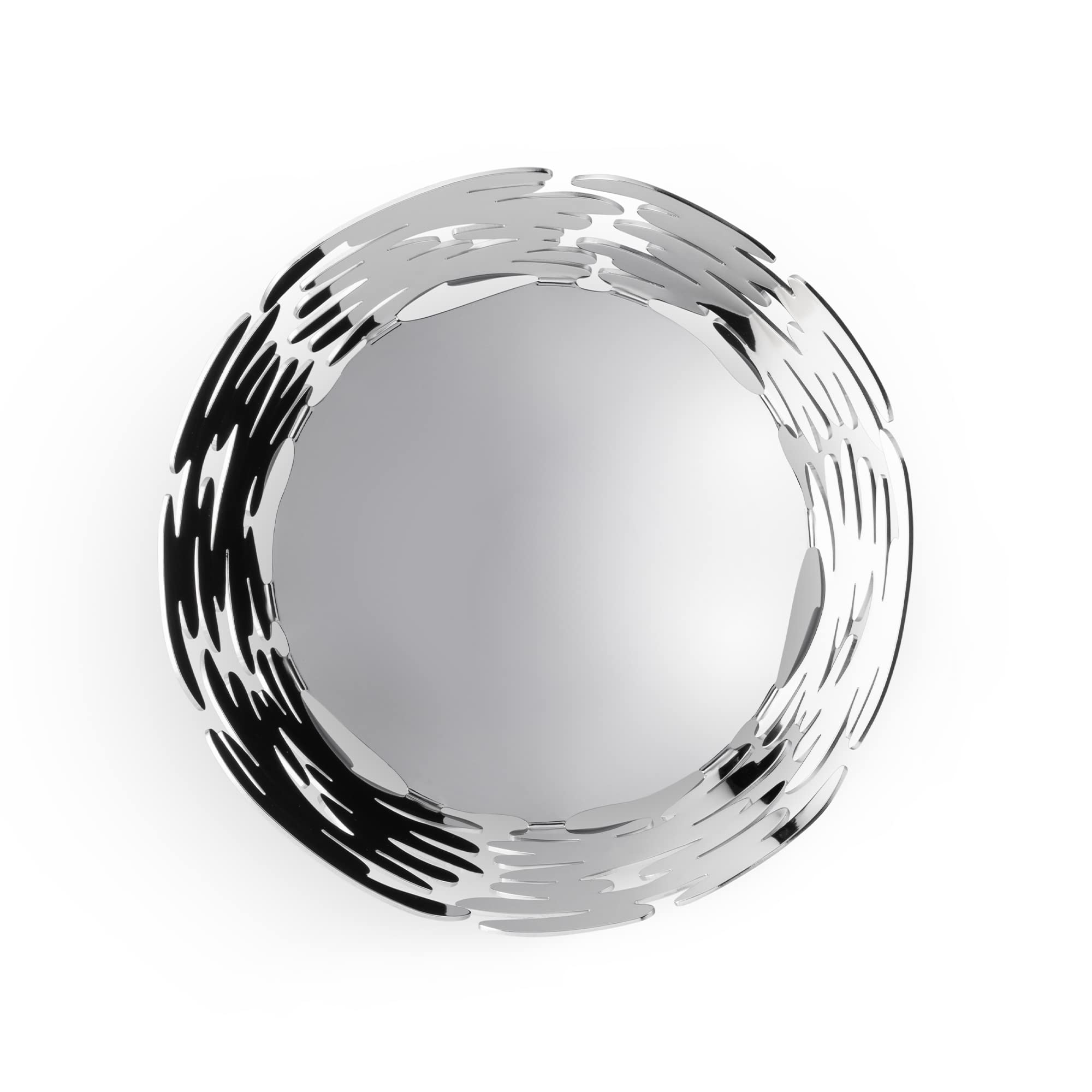 Alessi BM10/18 Barket Round basket in 18/10 stainless steel., White